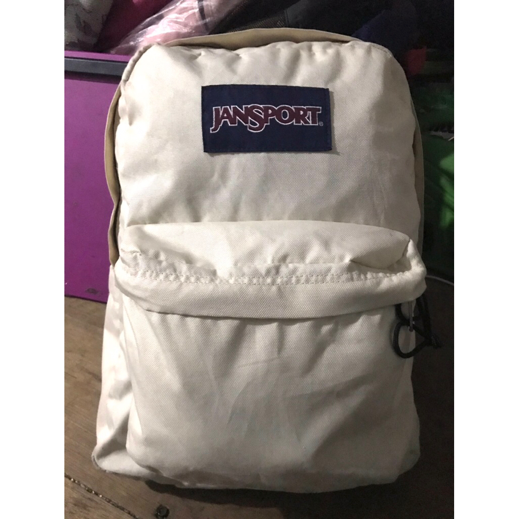 jansport superbreak warna putih krem original preloved