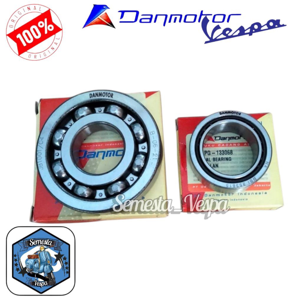 Set bearing laher kruk as vespa px pxe excel exclusive original danmotor
