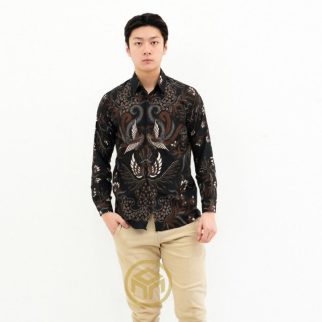 Monalisa Batik - Kalingga Hitam Batik Formal Pria Batik Slimfit Modern Batik Pria Lengan Panjang