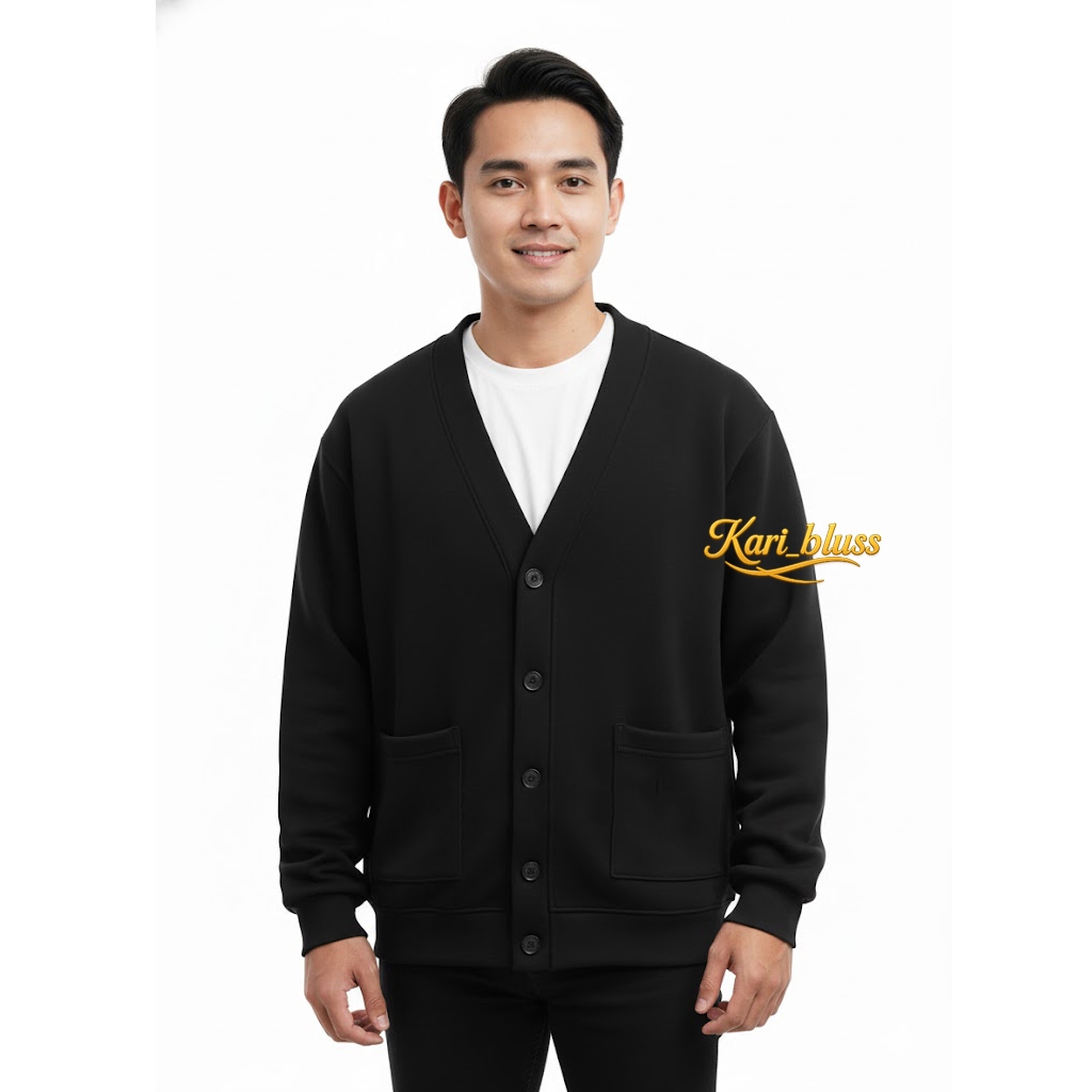 Cardigan Pria Terbaru Model Distro Polos Jumbo Korean Style Cardigan Sweater Cardigan Skena Keren Wa