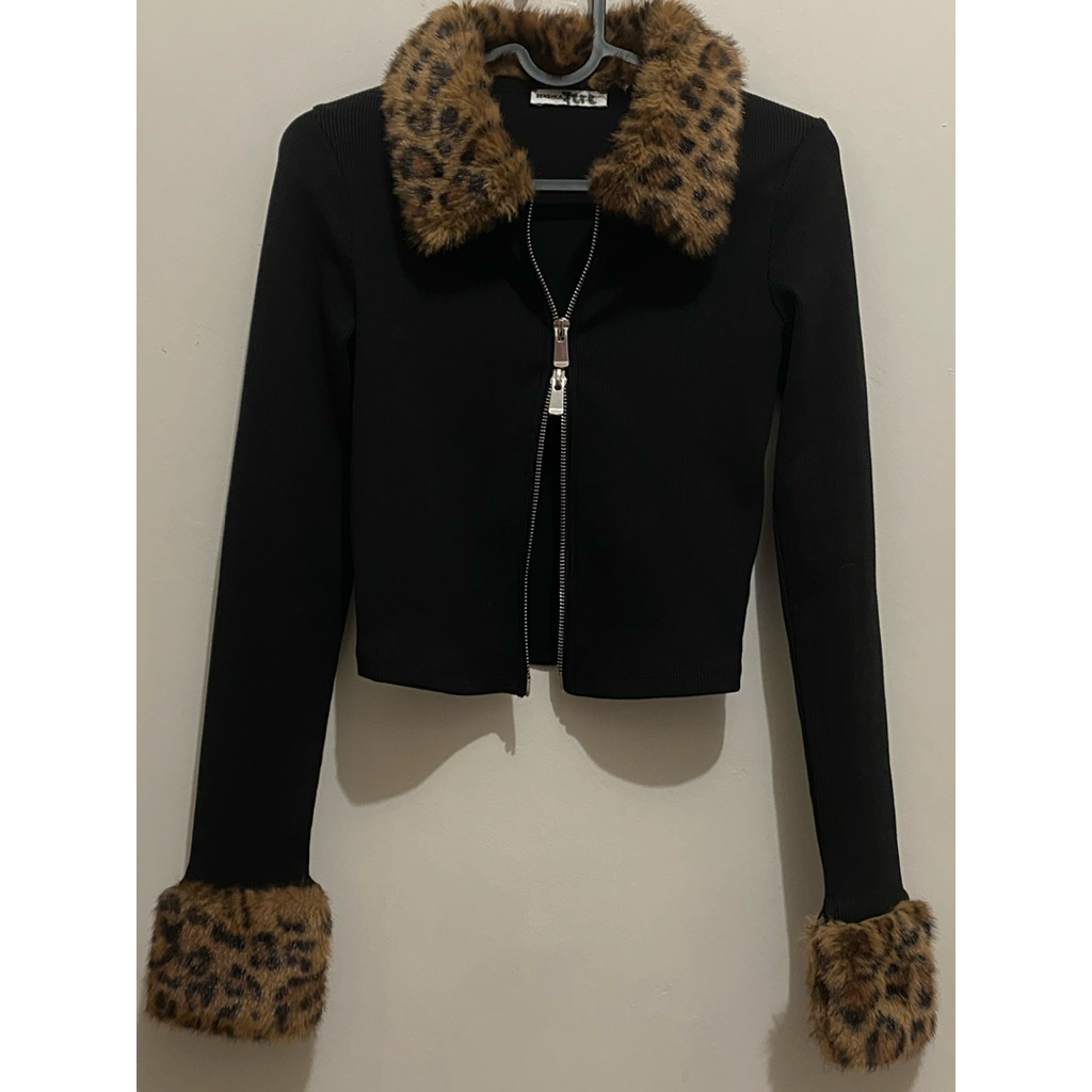 bershka double zipper jacket