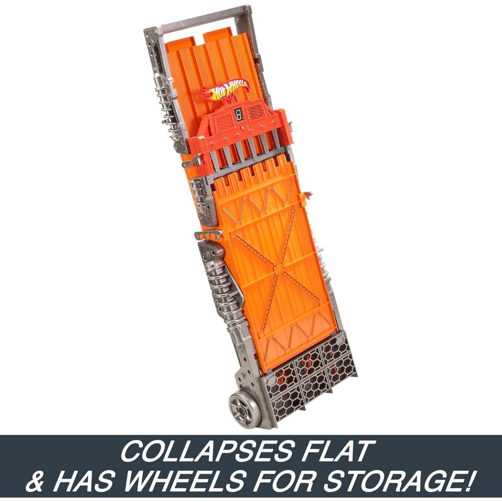 BIG SALE Bundle of Hot Wheels Toy Car Track Set Super 6-Lane Raceway, 8ft Track, 6 Cars (Amazon