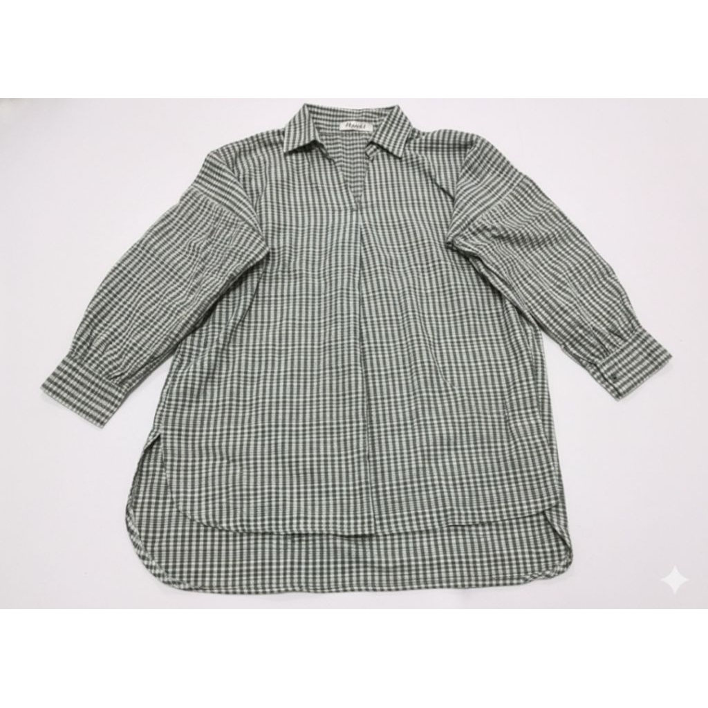 Baju Kemeja cewek kotak hijau army