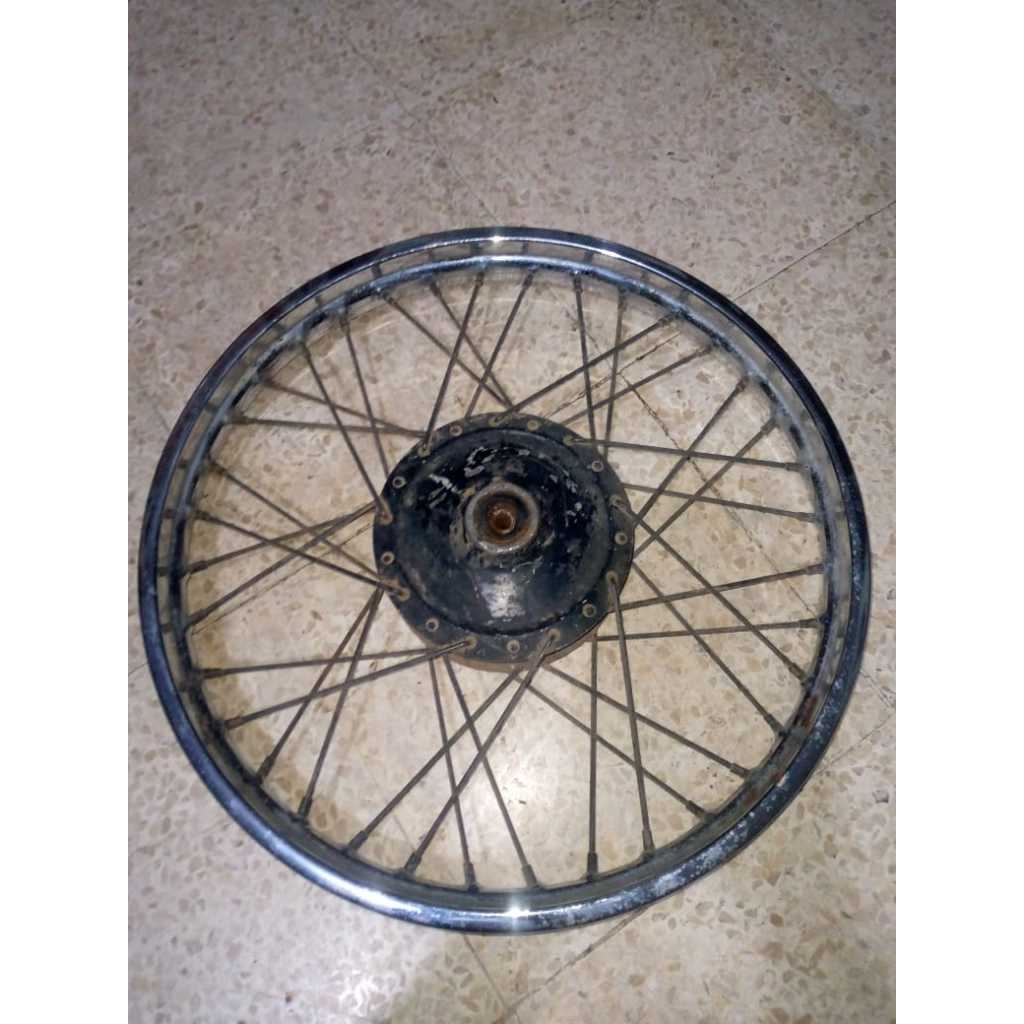 Velg Ruji Depan Yamaha V75 V80 pnp Alfa Sigma L2 RX100 Ring 17 Merk Y-Teq Tromol Ori kode 248-W0 Bek