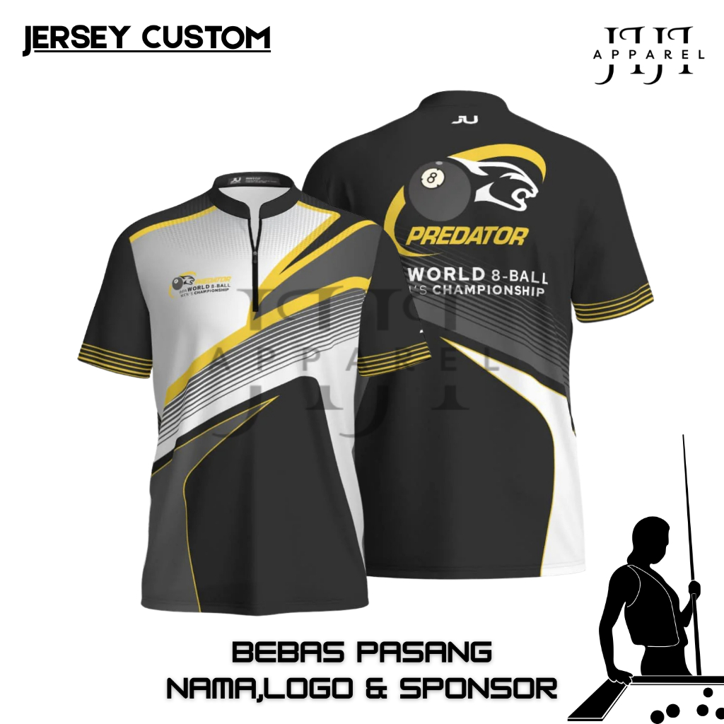PREDATOR JERSEY BILLIARD FULL PRINTING SUBLIM JERSEY BILLIARD CUSTOM BEBAS PASANG NAMA LOGO ATAU SPO