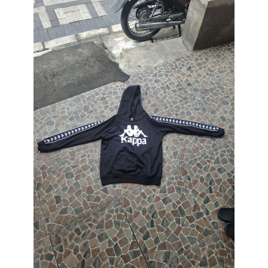 [Original] Hoodie Kappa Taped Black White
