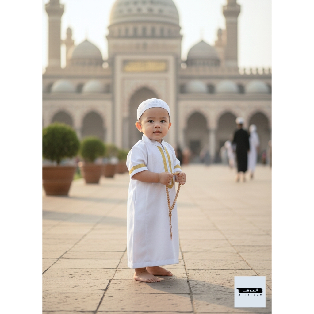 ALJAUHAR Baju Koko Jubah Bayi New Born dan Anak Gamis Aqikah