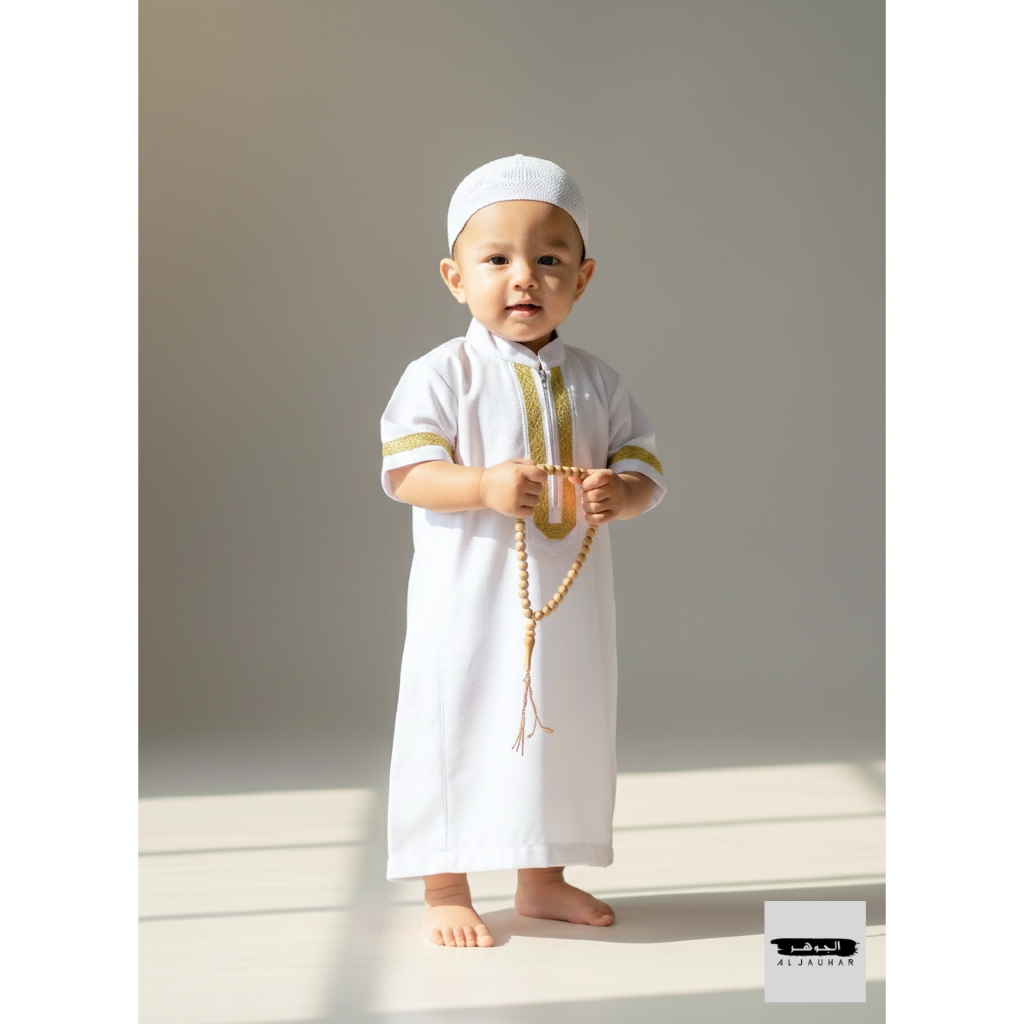 ALJAUHAR Baju Koko Jubah Bayi New Born dan Anak Gamis Aqikah