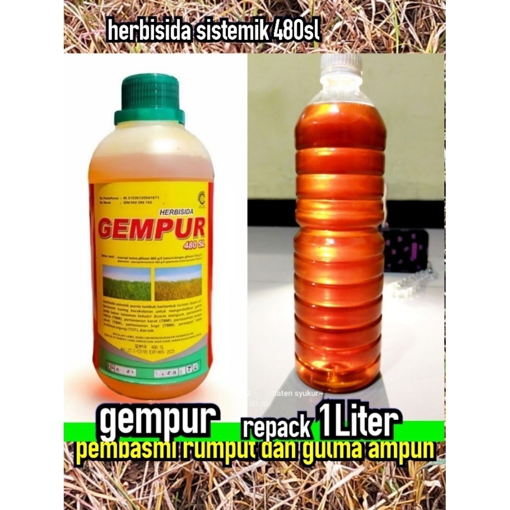 obat rumput gempur kemasan 1liter sangat ampuh untuk membasmi rumput liar dosis 150ml untuk 16l tang