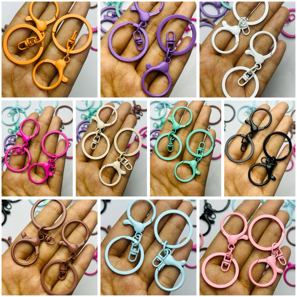 (6pcs)KAITAN GANCI WARNA /KAITAN LOBSTER  / RING BUKA TUTUP PREMIUM /RING KOKOT WARNA/ Ring Buka tut