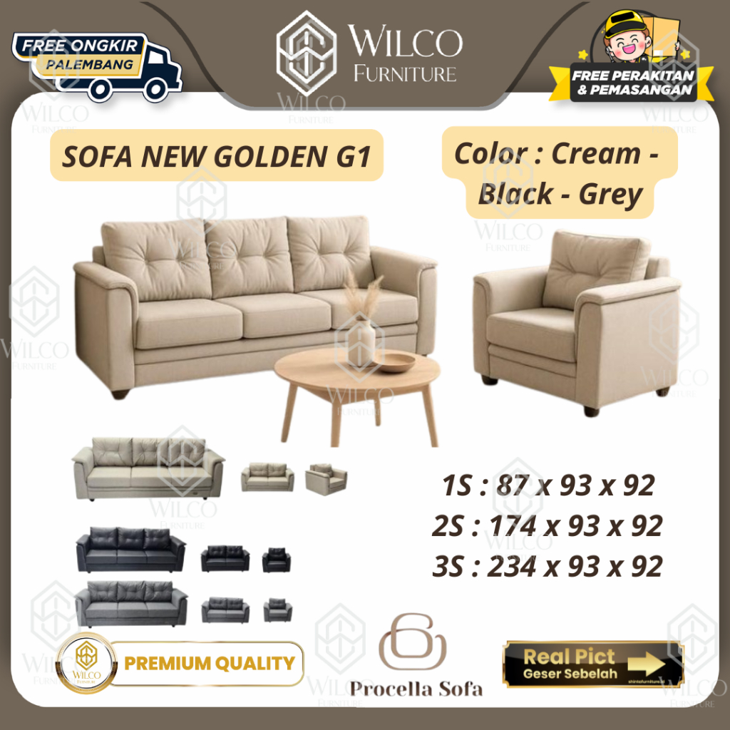 Sofa New Golden G1 by Procella | Sofa Mewah Golden Procella | Kursi Tamu Minimalis