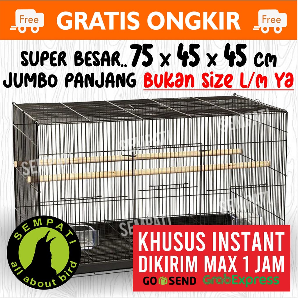 SEMPATI KHUSUS TERKIRIM 1 JAM INSTAN GRAB GOJEK SEMPATI Sangkar Kandang Umbaran Kucing Size Jumbo XL
