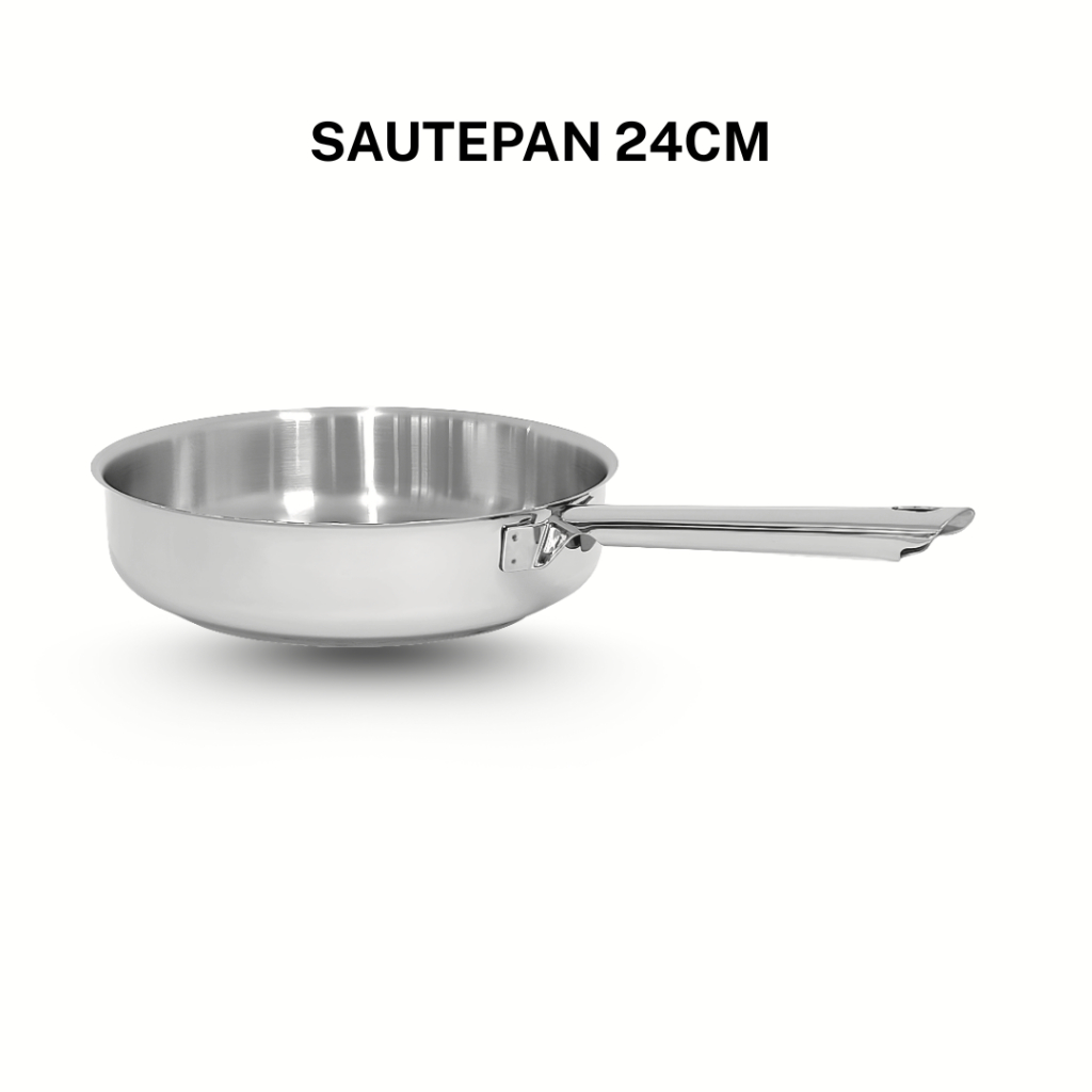 Bima Morganware Saute Pan 24cm Stainless Steel 304 - 3 Ply Bottom