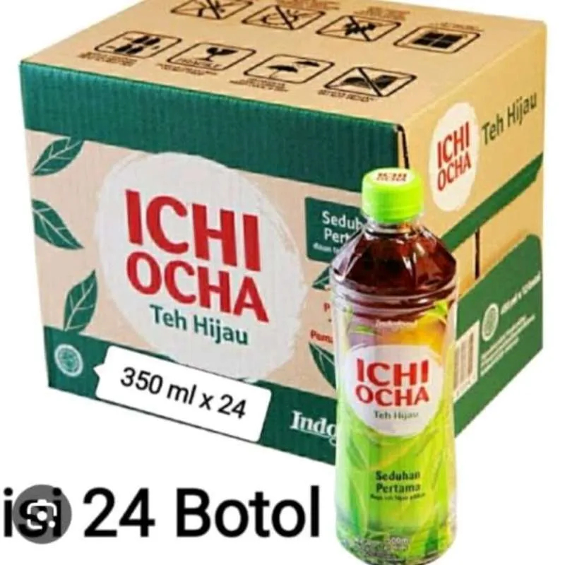 ICHI OCHA GREEN TEA 350ML MINUMAN TEH HIJAU 1 DUS 24 BOTOL