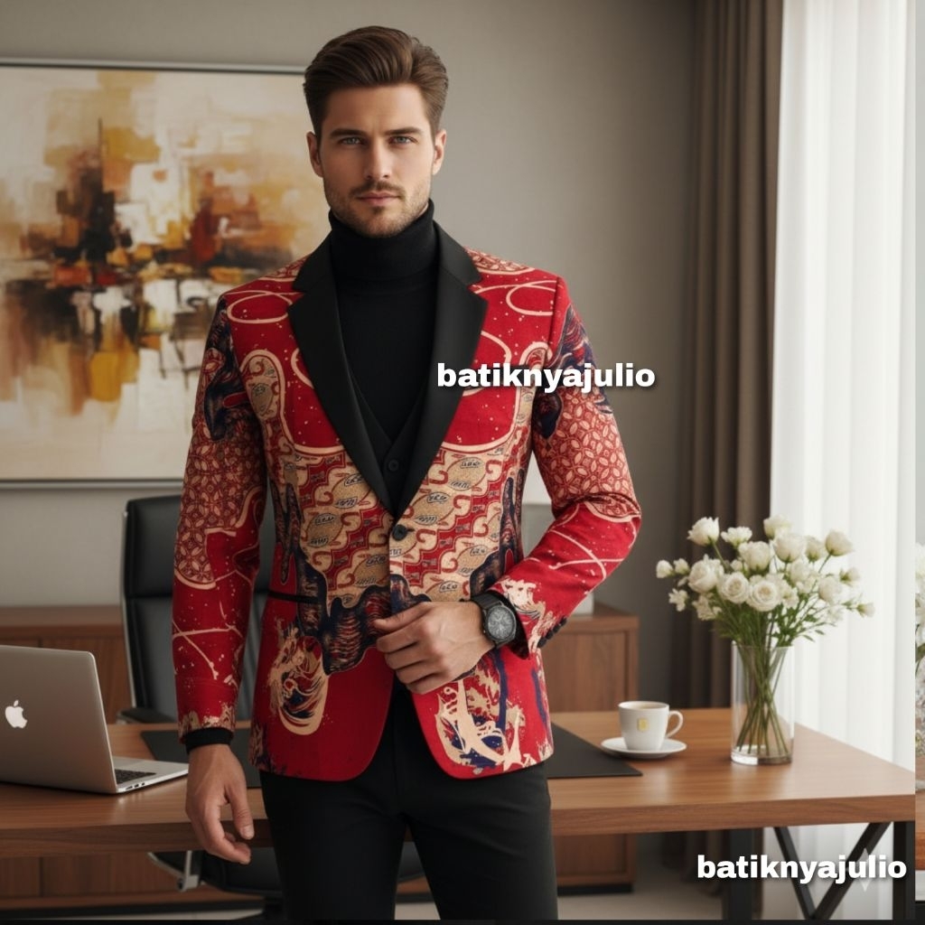 jas batik pria blazer batik premium batiknyajulio dl 1 limited edition 2jas batik pria blazer batik 