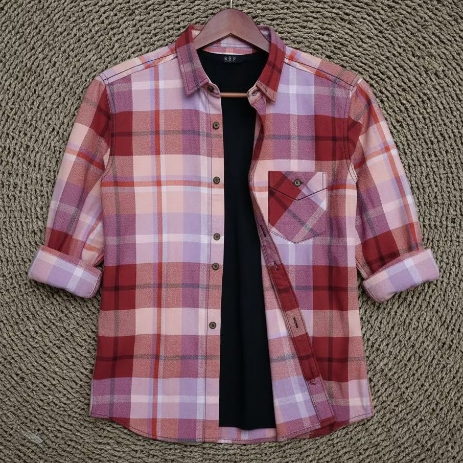 F2D Kemeja Flanel Dark Blue Cream Best Seller / flanel/hem pria/ flanel pria/ kemeja flanel/ eighty 