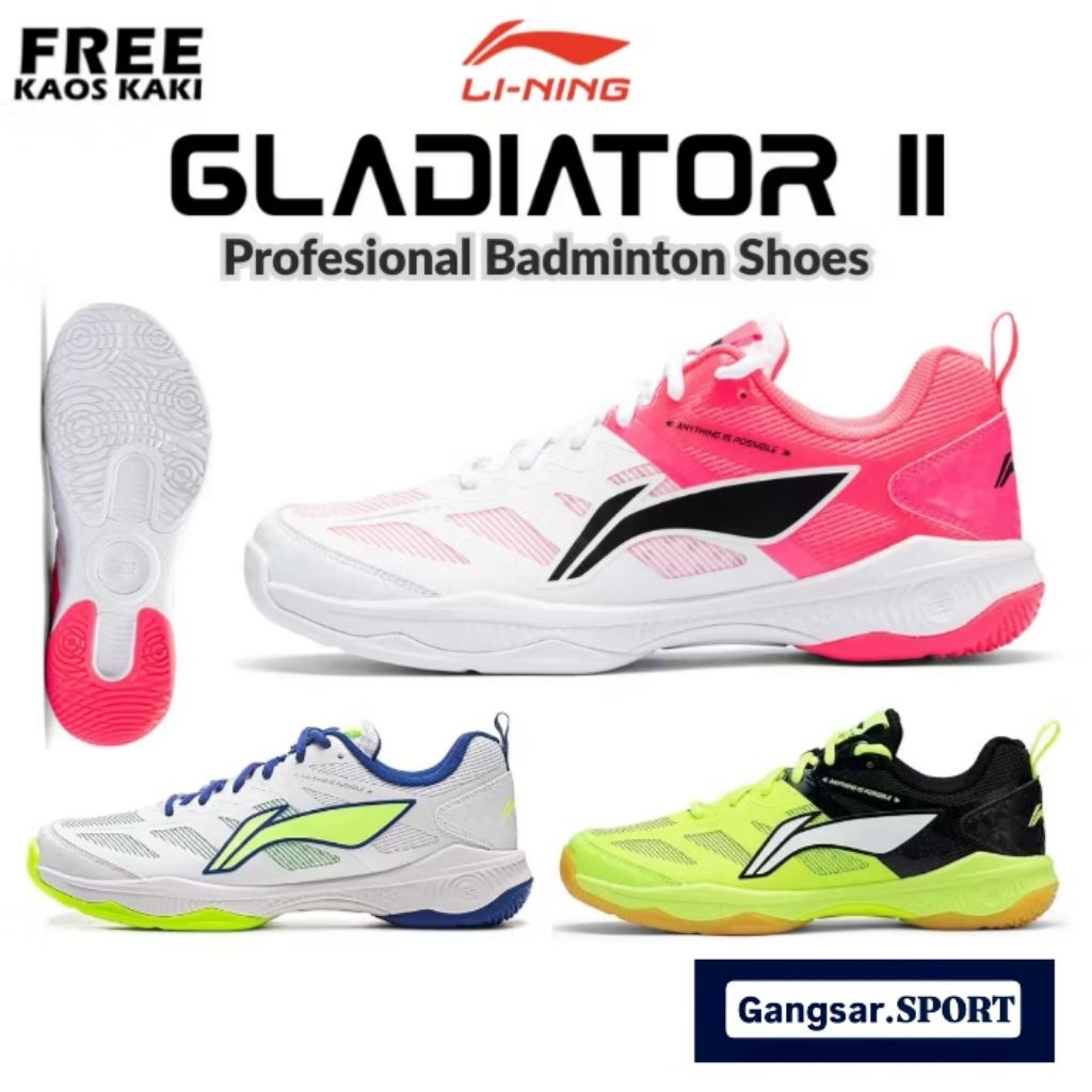 Lining GLADIATOR II (AYTV017) Profesional Badminton shoes - sepatu badminton original Lining
