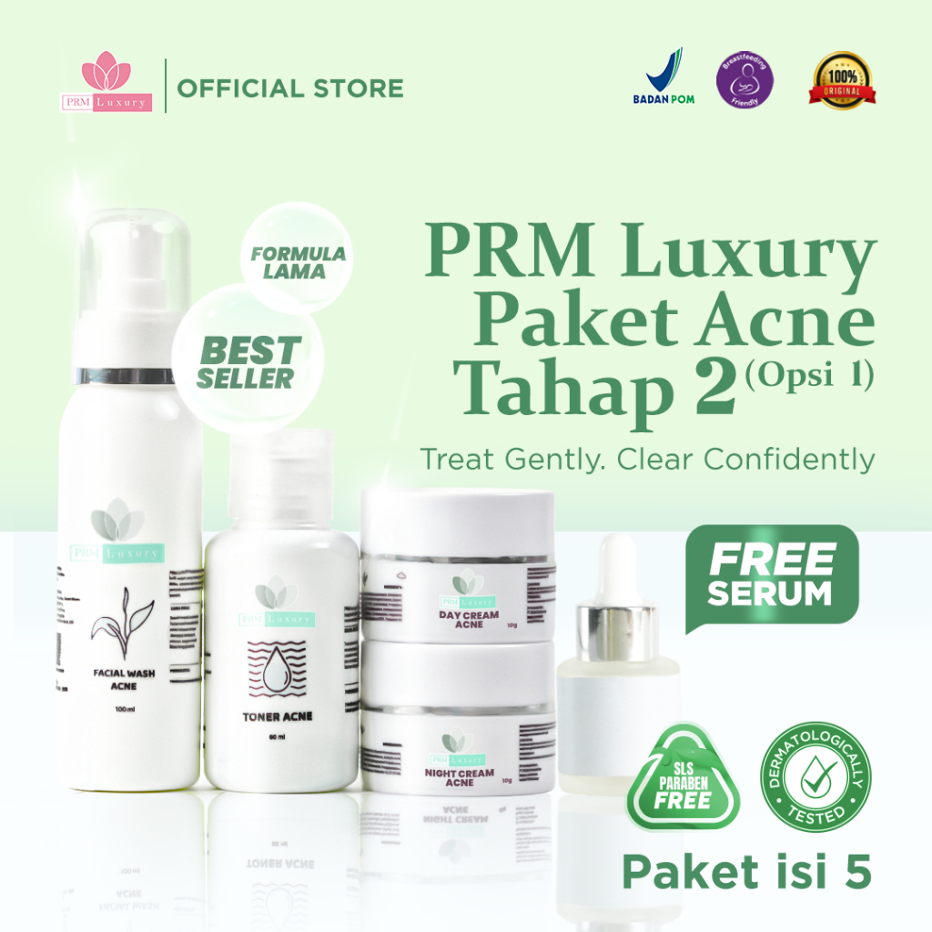 PRM LUXURY SKINCARE PAKET TAHAP 2 NO POUCH | Acne – Glow – Flek Series