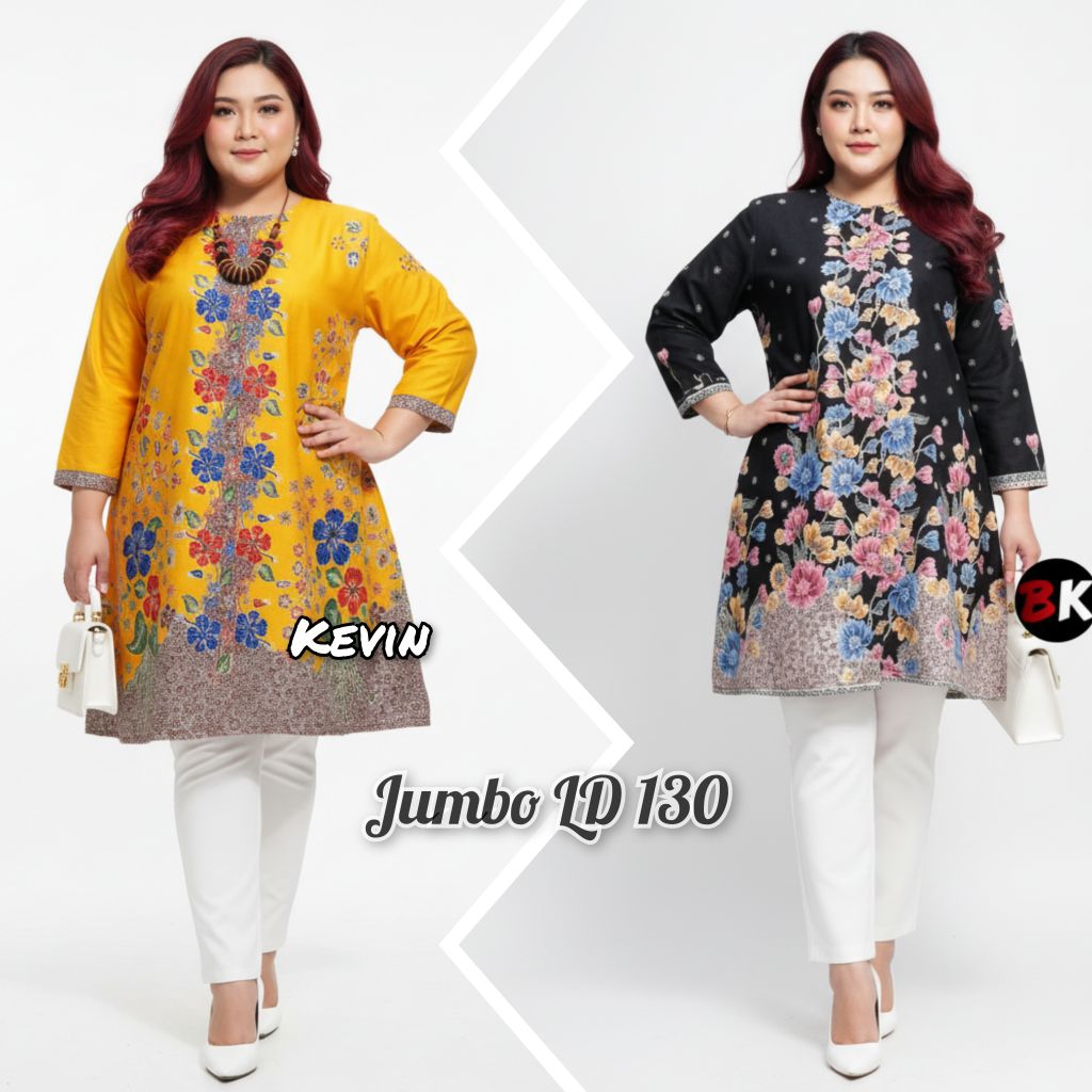 BATIK KEVIN - BAJU ATASAN BATIK WANITA - TUNIK BATIK MELATI JUMBO - TUNIK MADURA JAYA