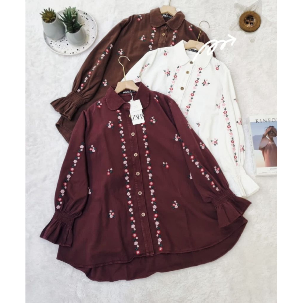 KEMEJA ZARA BAHAN SOFT JEANS KEMEJA WANITA PREMIUM