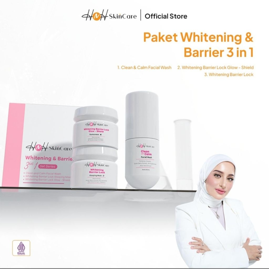 HNH Skincare 3in1 Whitening Barrier Lock Paket Skincare untuk Remaja