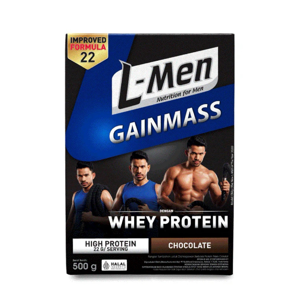 L-Men Gain Mass Chocolate 500g - 22g Whey Protein