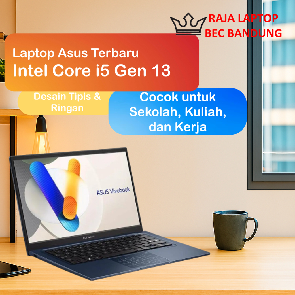 Laptop Asus Vivobook 14 Intel Core i5 Gen 13 Ram 16GB SSD 1TB 14" FHD Windows 11 Home Original