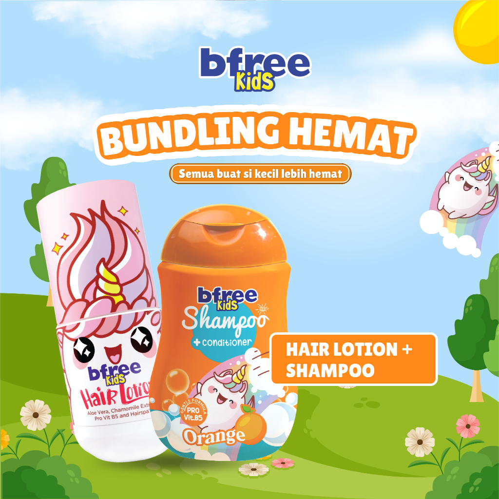 Bundling Hemat Bfree kids Hair Lotion & Bfree kids Shower