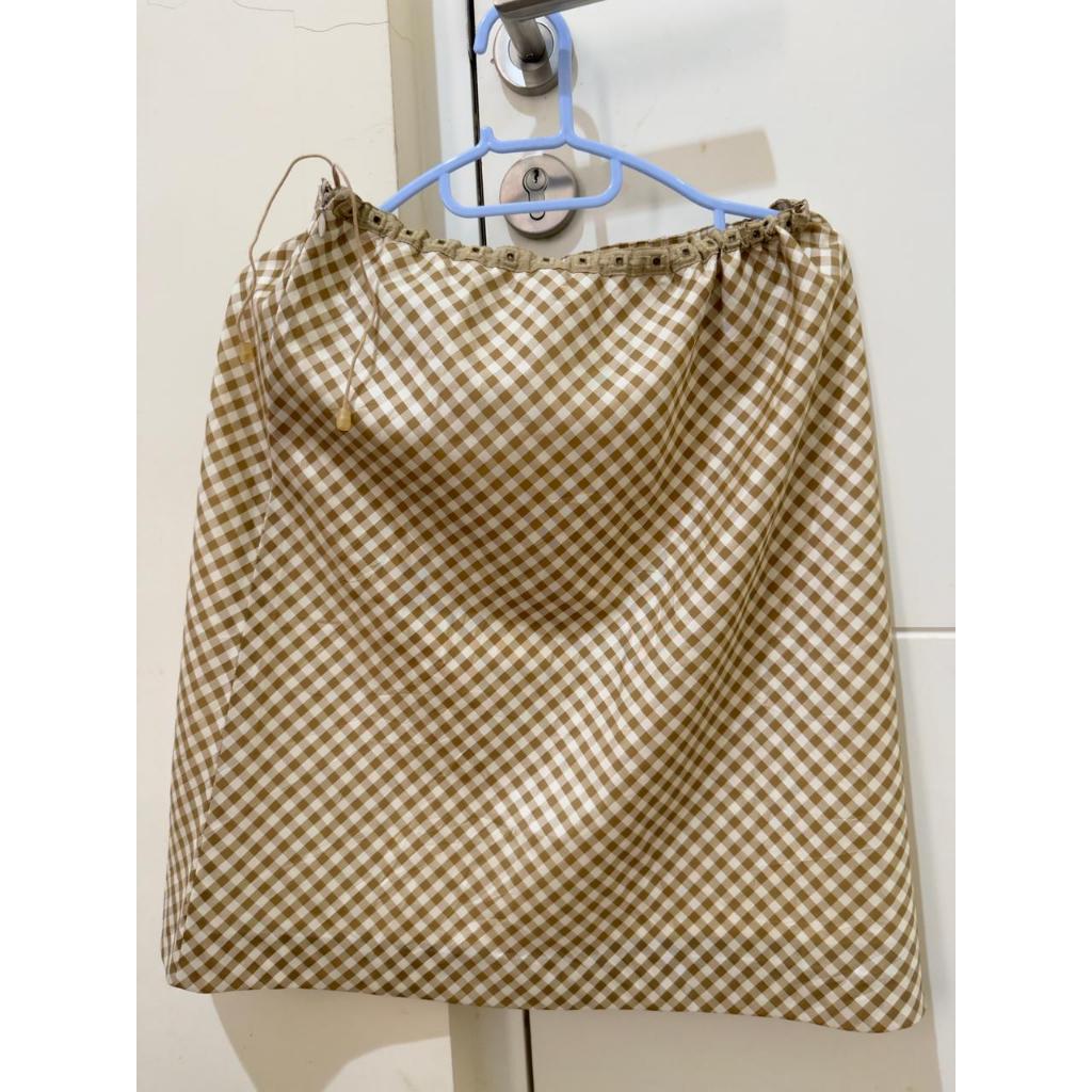 ROK SERUT COKLAT KOTAK KOTAK