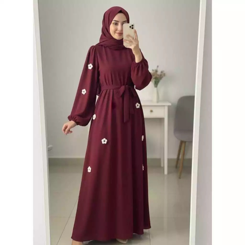 FLORINA GAMIS BORDIR BUNGA LD 110 / GAMIS WANITA / GAMIS POLOS / GAMIS FASHION WANITA / GAMIS OOTD T