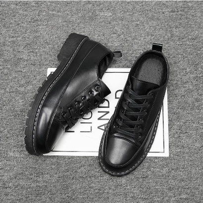 Sepatu Kulit Sintetis Docmart Pria Anti Slip Anti Licin