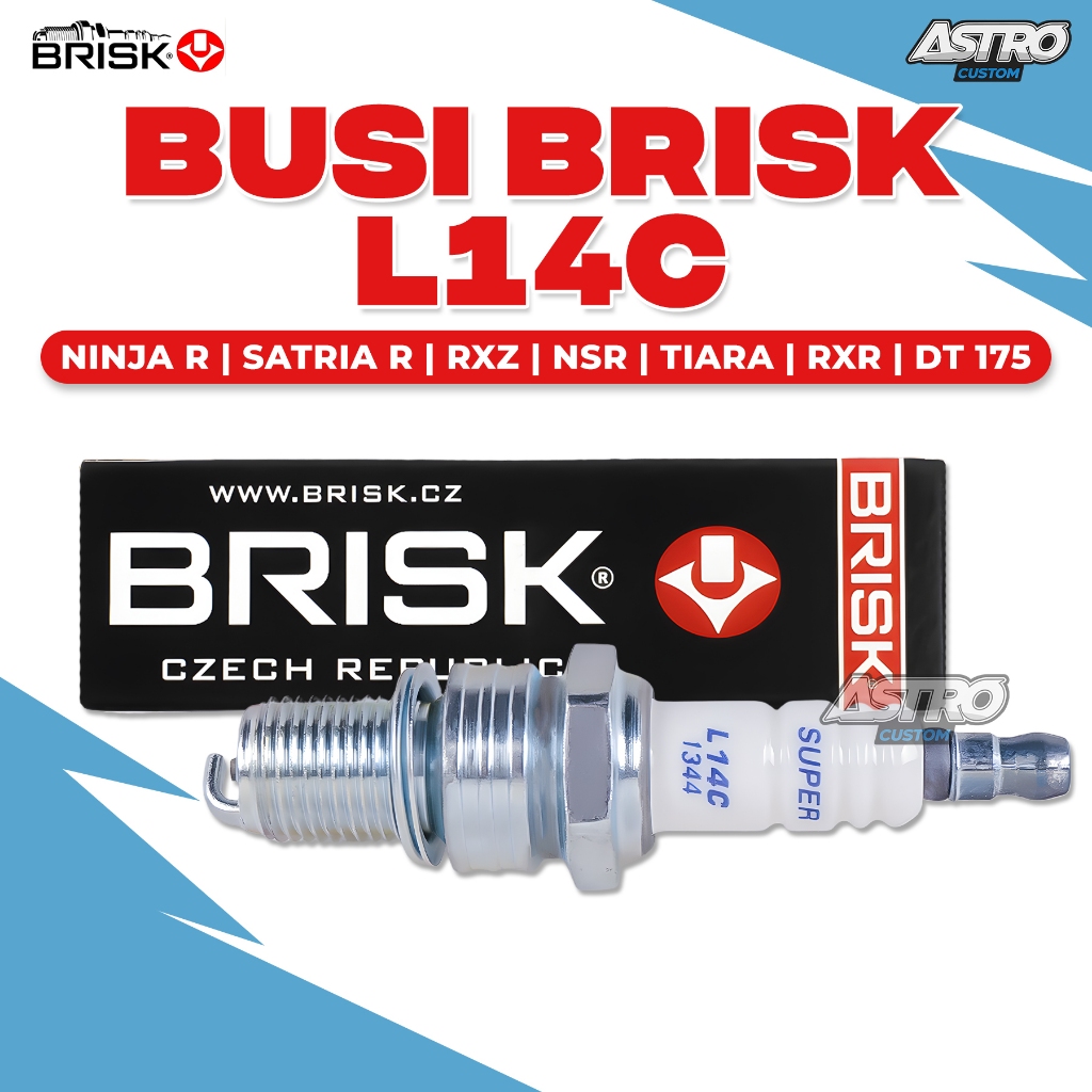 Busi Motor BRISK Ninja R Satria R RXZ NSR Tiara RXR DT 175 Lengkap DLL Copper L14C