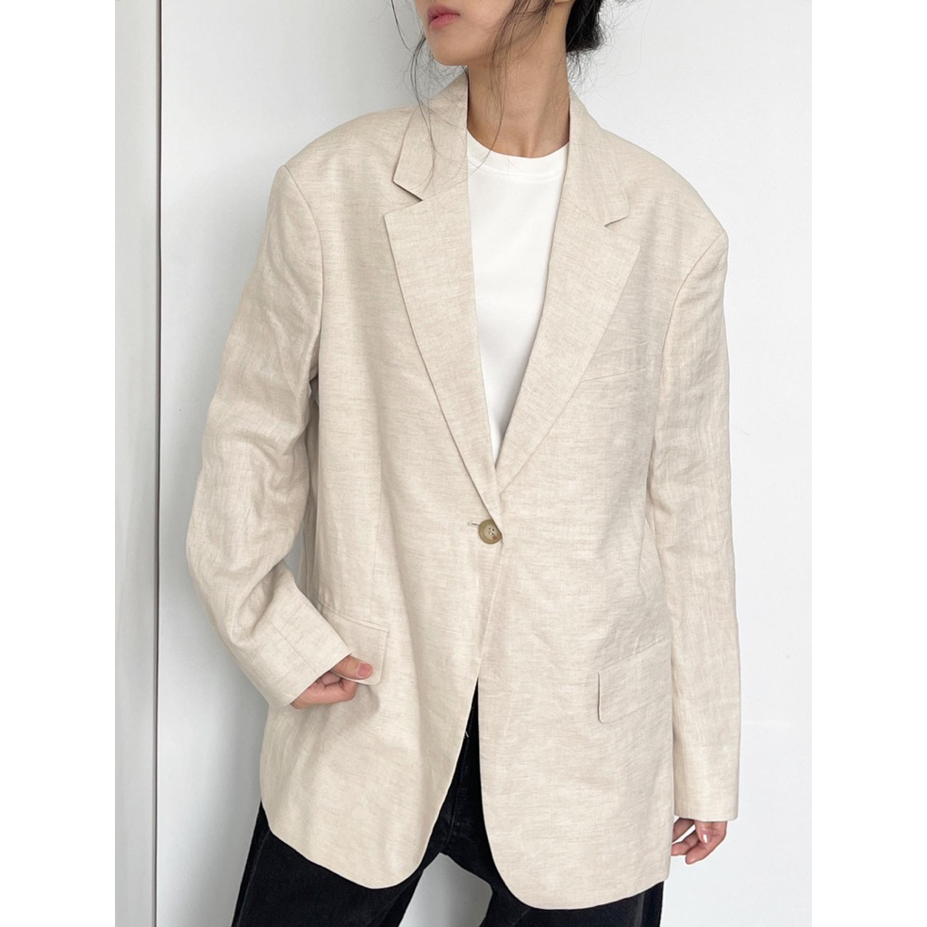 new Arket 100% Linen Blazer - light beige