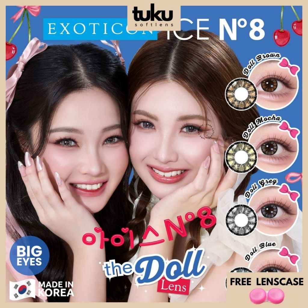 SOFTLENS ICE N8 THE DOLL 16 MM NORMAL & MINUS (-4,50 S/D -10,00) BY X2 / SOFLEN ICE NO 8 / ICE NO8 B
