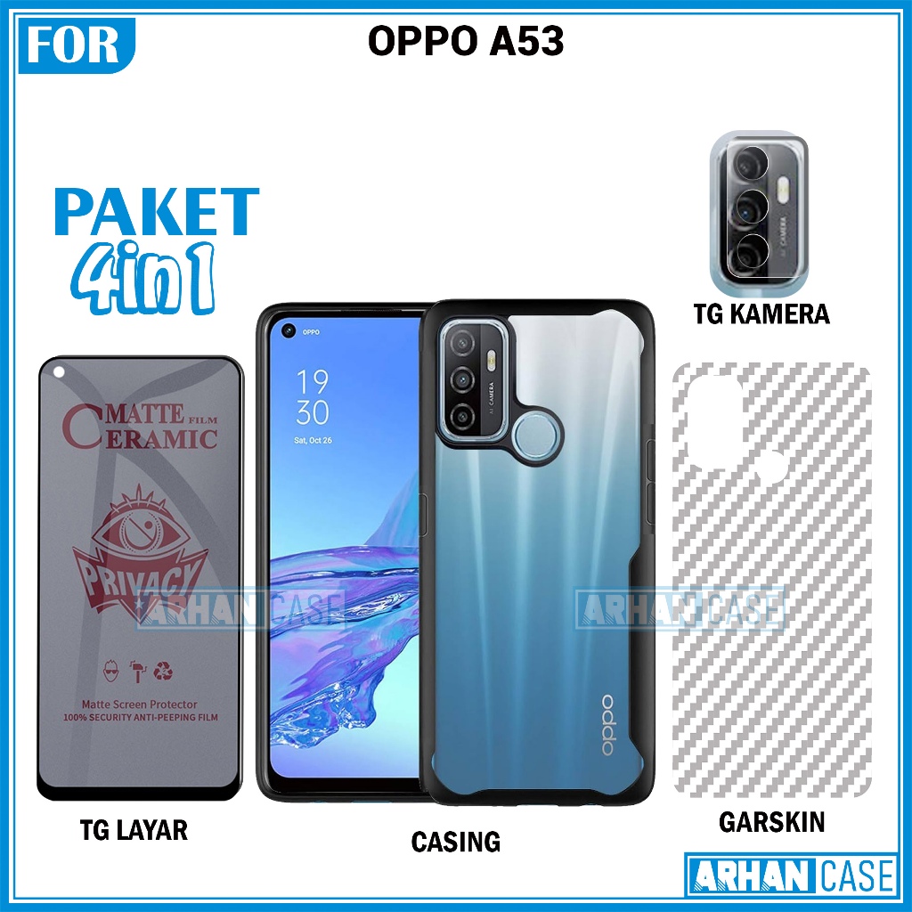 Paket Komplit Case Fusion Oppo A53 A53s A53s 5G A53 5G Perlindungan Lengkap Proteksi Handphone