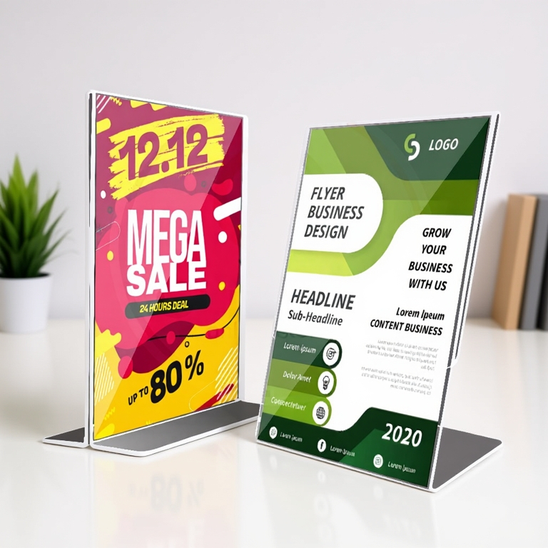 AKRILIK / DISPLAY BROSUR A6 / STAND AKRILIK QRIS A5 / DISPLAY AKRILIK NOMOR MEJA