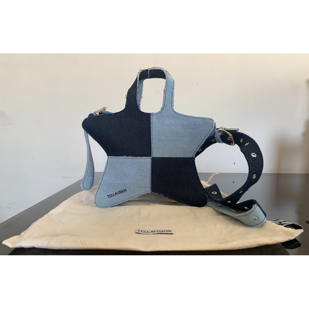 Tellavision denim star bag