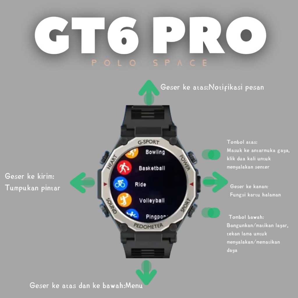 PulsarFit jam tangan smartwatch asli GT6 PRO 1.52inci  Layar Besar Screen Bluetooth Call Wireless Sp