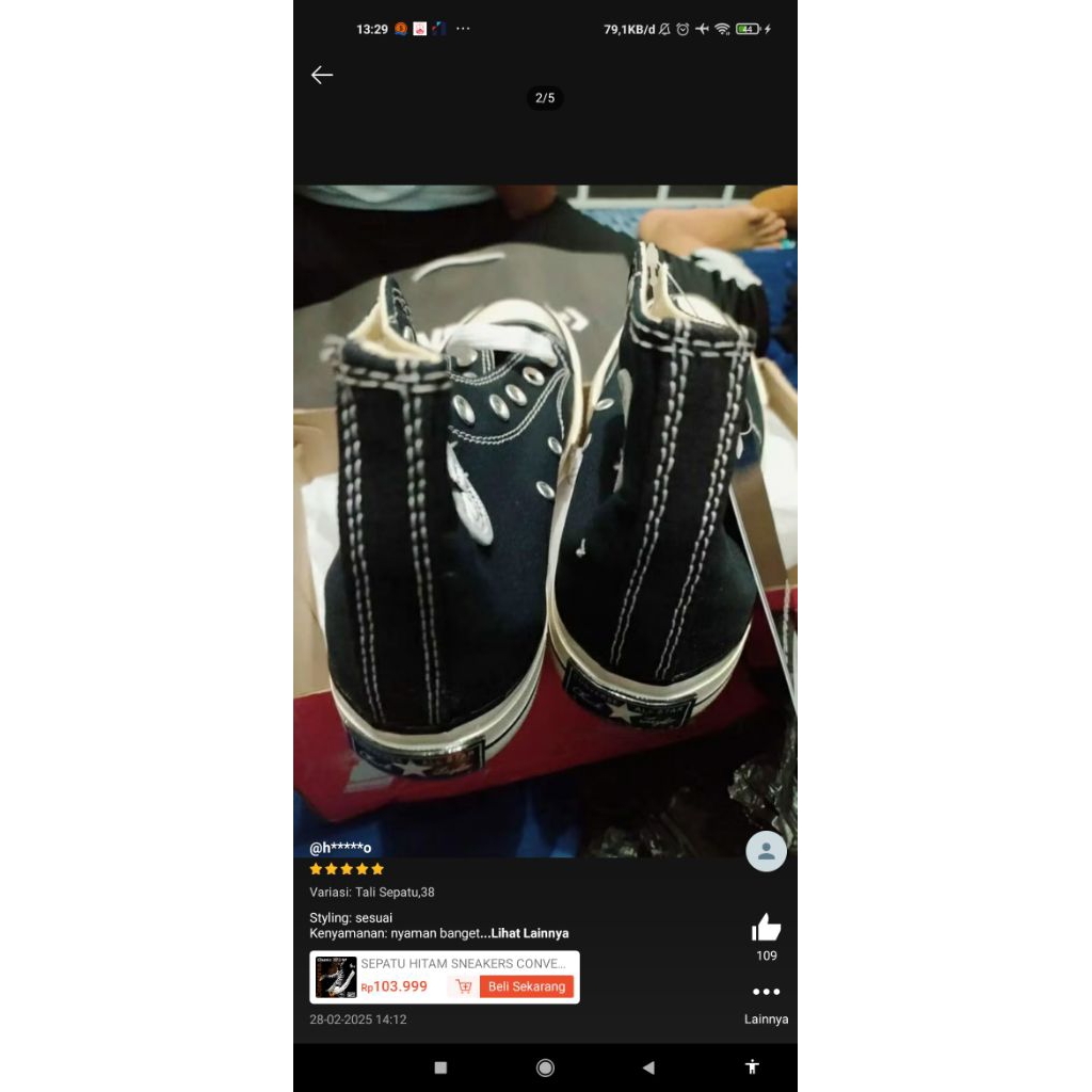 nota pembelian sepatu