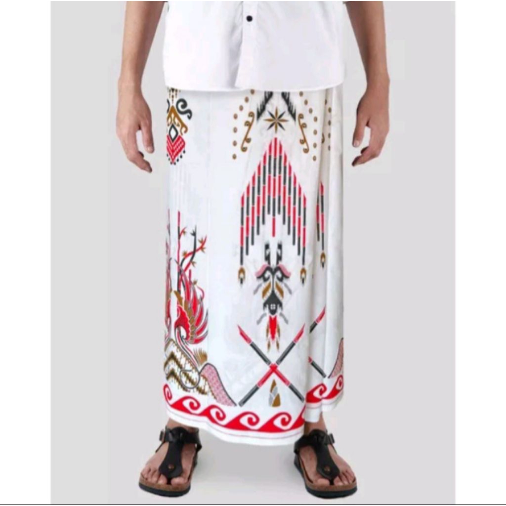 sarung Mangga gold kembang Dgw putih