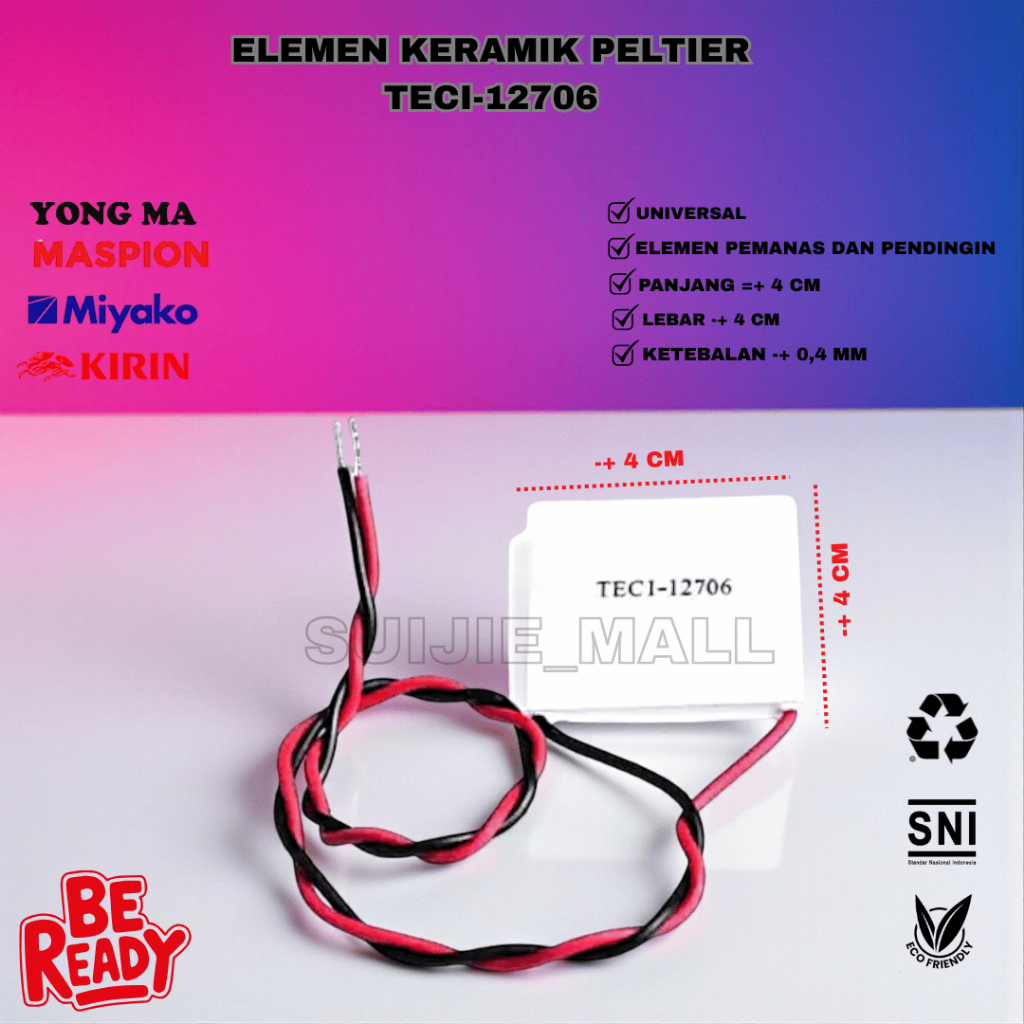 Elemen Peltier TEC1-12706 Original – Chip Pendingin dan Pemanas Serbaguna