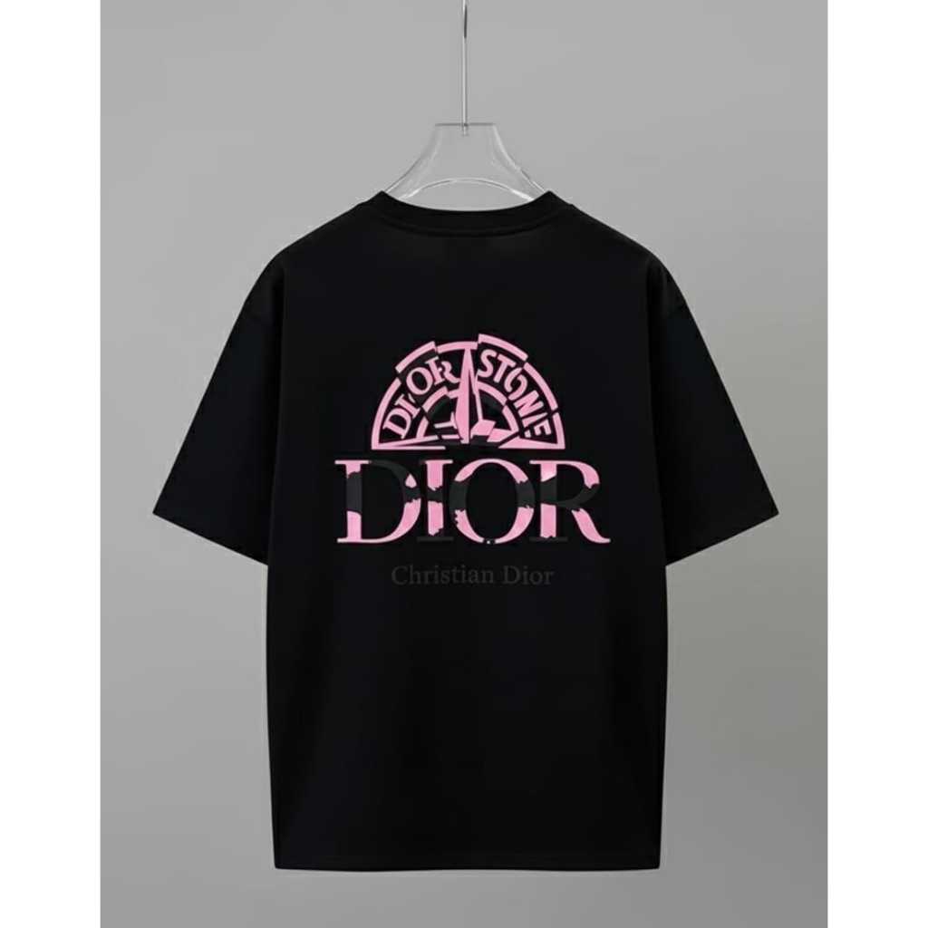 Kaos Premium Branded Pria Wanita | T-Shirt Import Kualitas Mewah Bahan Adem & Tebal - Dior Stone