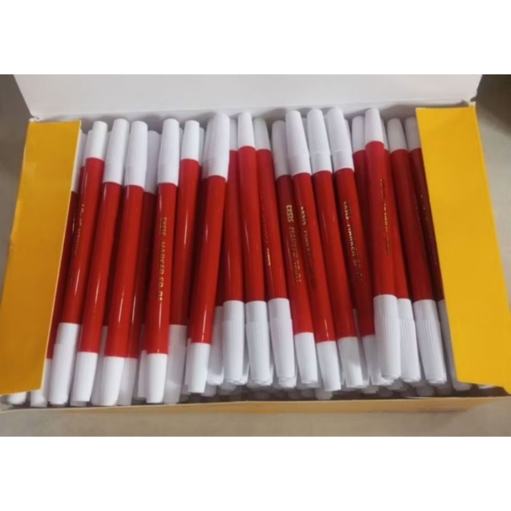 12pcs Spidol kecil permanen loss hitam biru merah