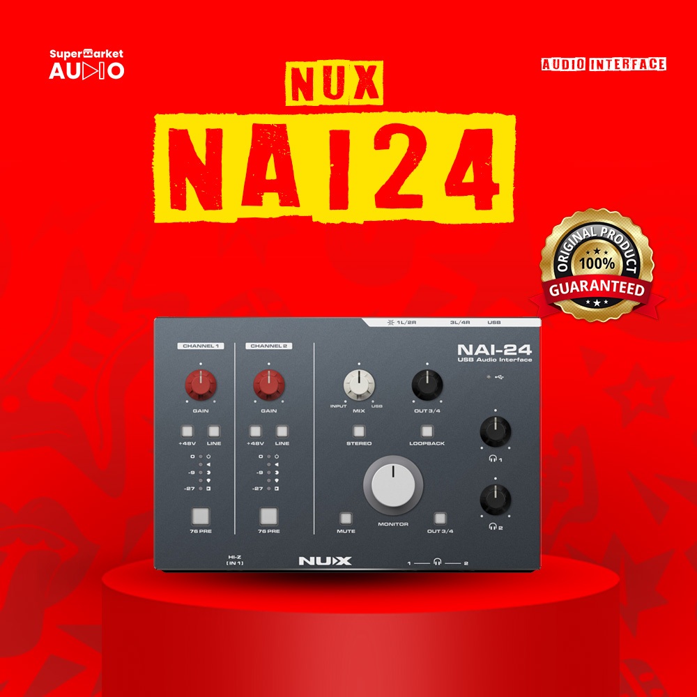 Nux NAI24 NAI 24 Soudcard USB Audio Interface Sound Card