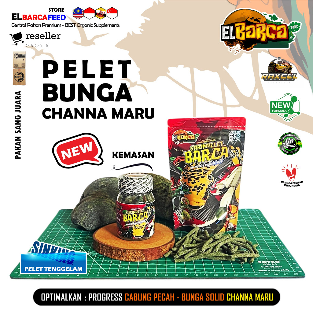 PELET BUNGA SHRIMPELET BARCA 30g pemecah cabung bunga solid channa maru YS RED plus Melanin Guanin