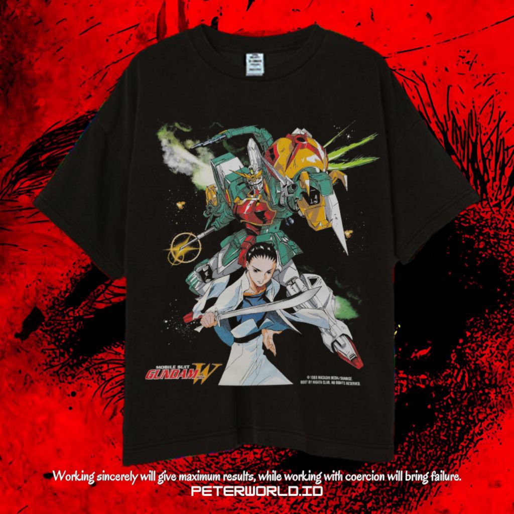 Kaos Mobile Suit Gundam Oversize Black Vintage Tee | Kaos Oversized | Kaos Black | Oversized T shirt