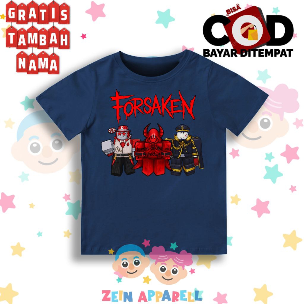 Kaos Anak Forsaken Roblox - Baju Anak Forsaken Roblox - Fashion Anak Forsaken Roblox