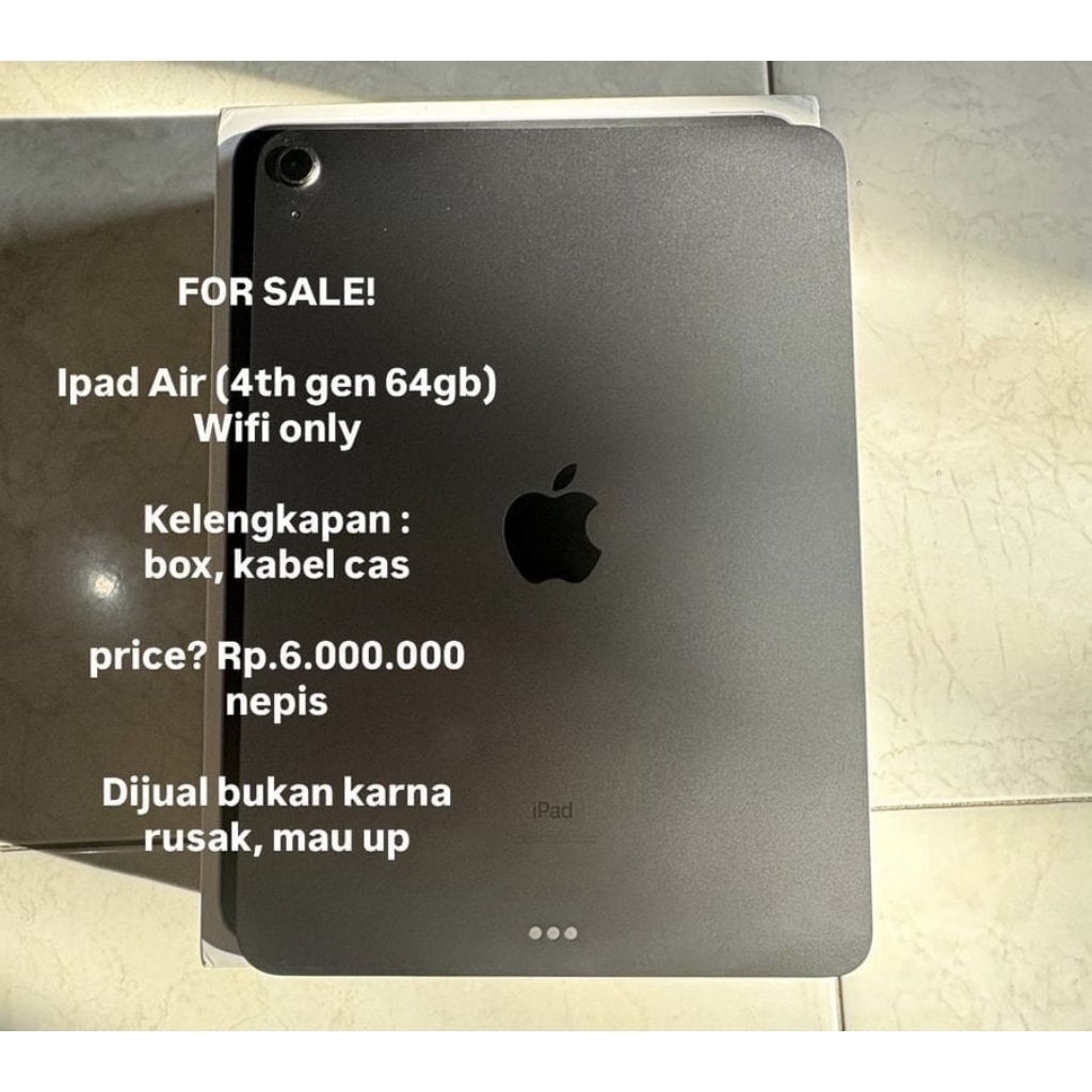 [BACA DESKRIPSI] Apple iPad Air 4 / 4th Generation 64B Wi-Fi Only Second Bekas