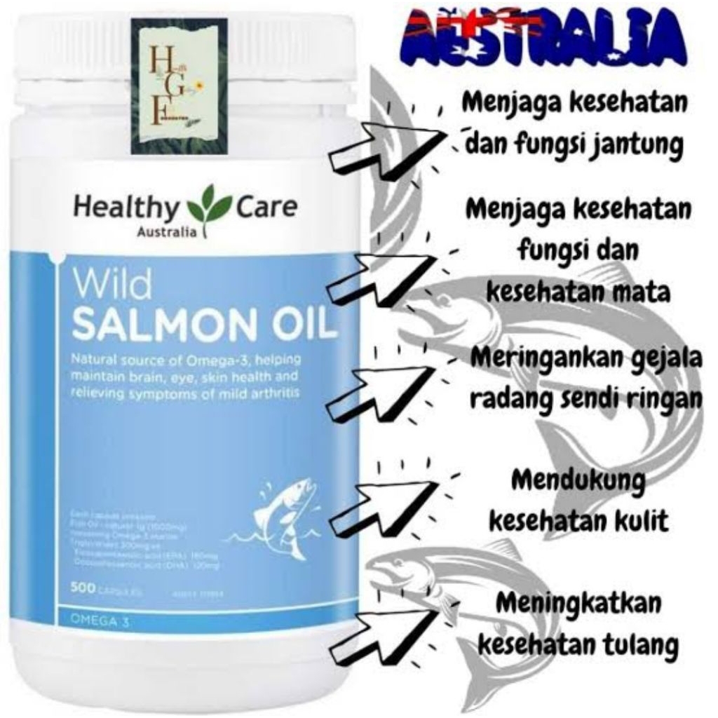 Healthy Care Wild Salmon Oil 100 capsule Minyak Salmon Multi Fungsi Asli Original