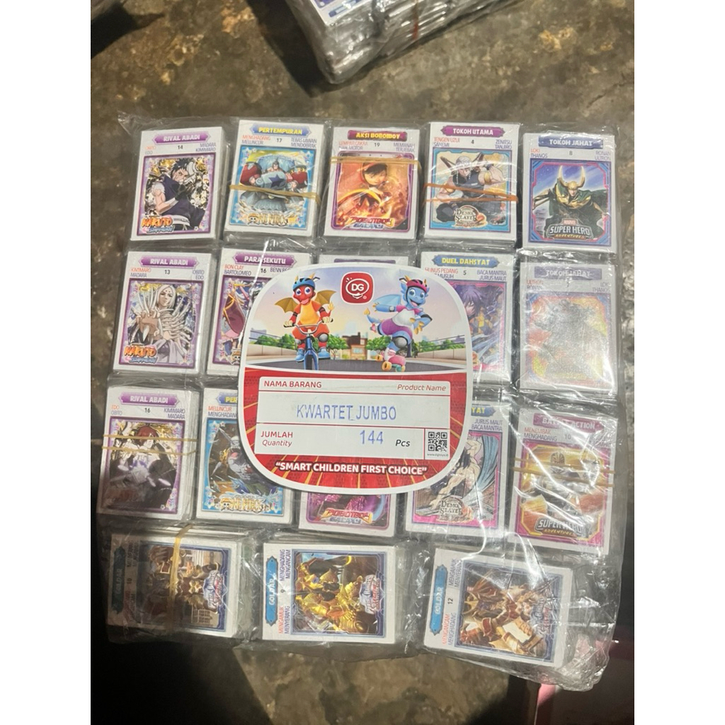 Kartu DG Kwartet Jumbo 12 Renceng – Permainan Edukatif Anak / Kartu Game Anak Isi 32 Lembar